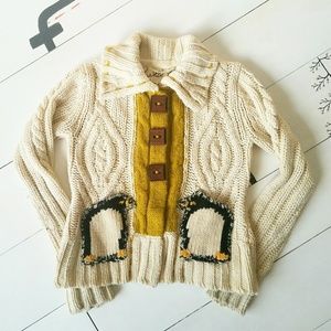 Anthropologie Field Flower Penguin Sweater